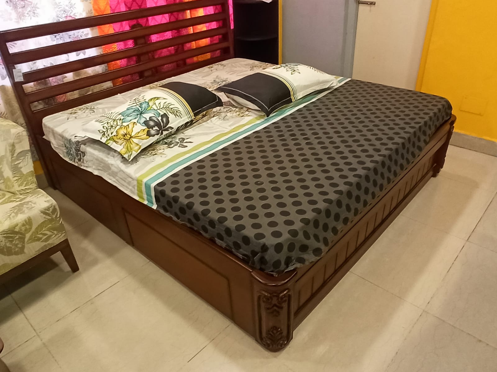 BD01 Solid Teak wood cot Bottom Drawer Wooden Bed with Storage JFA Furniture