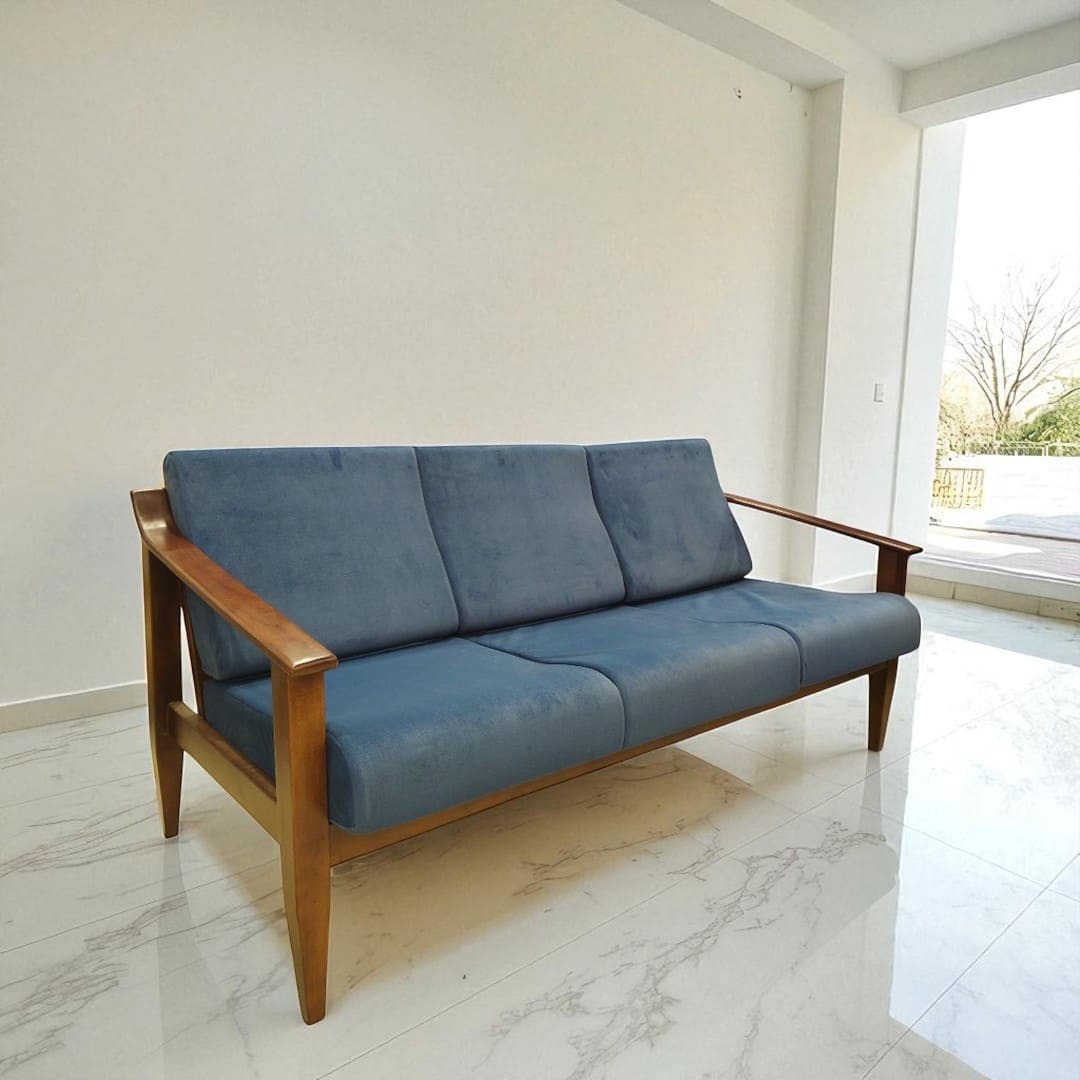 AKS Jerry Sofa 3 Seater Walnut Premium Wooden Sofa Set aks-jerry-sofa-3-seater-walnut-premium-wooden-sofa-set