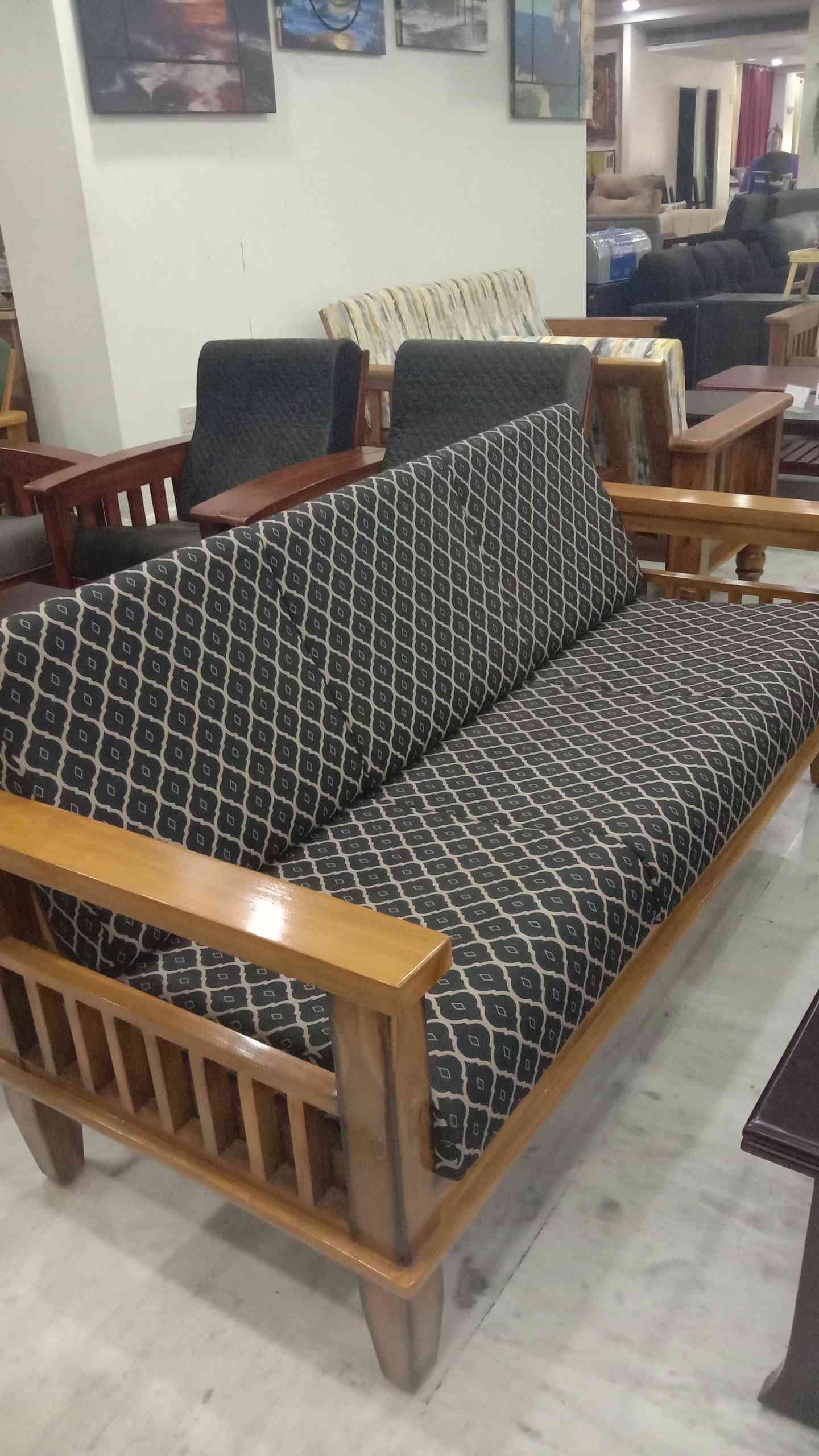 Small Sitrake Maxion Set With Cushion Teakwood Sofa Set in Chennai JFA.IN