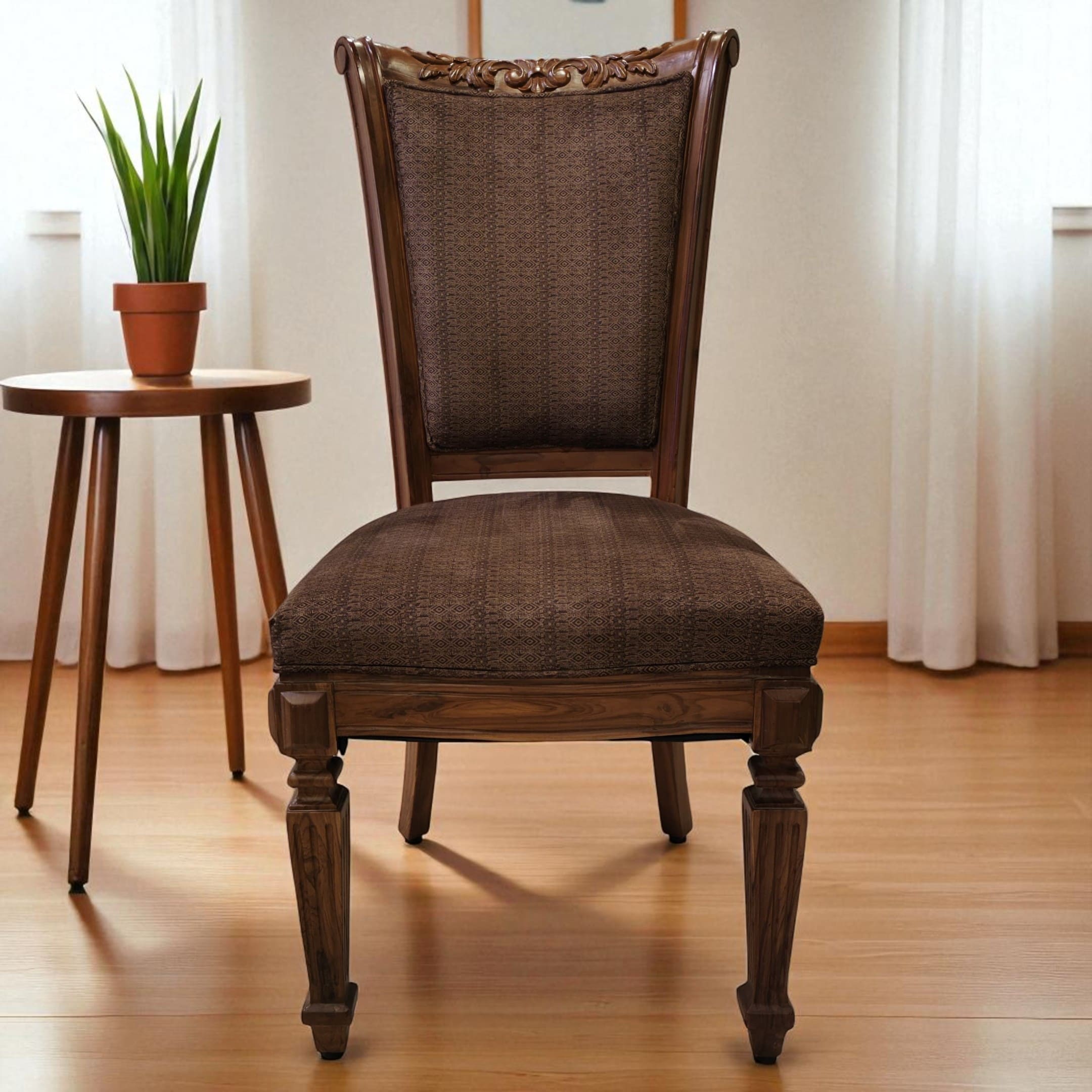 JNW DC Green carving Dining chair Showroom in Chennai