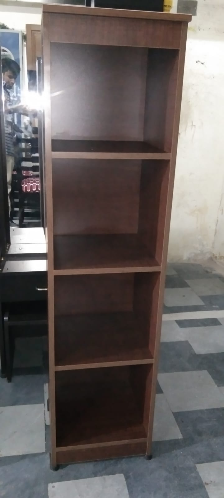GURU CB-12 Steps Open Cupboard|60X15X15|White-ChocoMaple||MP Cabinet
